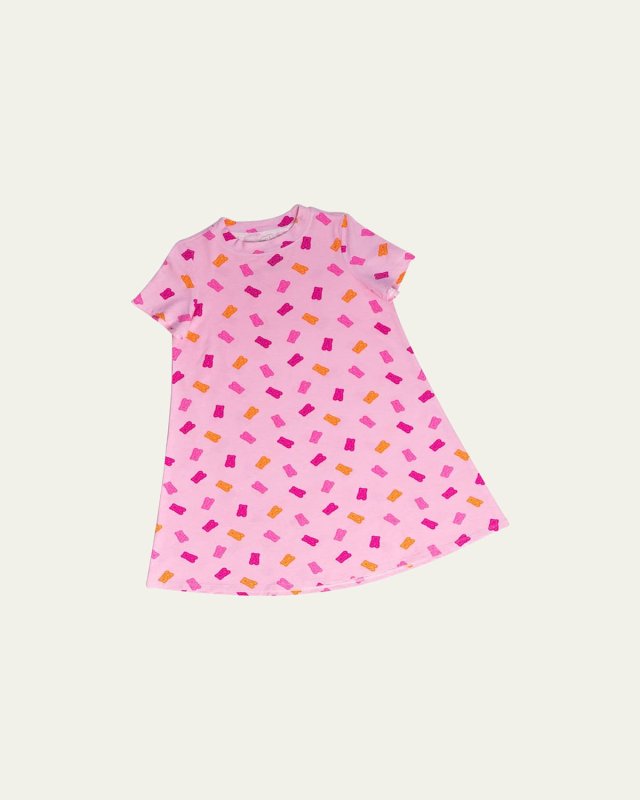 Girl's Pink Gummy Bears Lounge Dress, Size XS-L